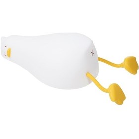 Resim Novahub Yatan Ördek Gece Lambası Led Silikon Sevimli Ördek Başucu Lambası Kısılabilir Gece Lambası Şarj Edilebilir Dokunmatik Lamba Bebek Kızlar Kadınlar Yatak Odası Kreş, Küçük Bebekler İçin Uygun Beyaz 