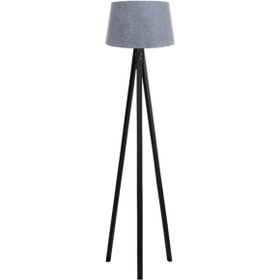 Resim Ağaç Ustası Düz 3 Ayak Tripod Lambaderabajur Köşe Lambası Ahşap Siyah Ağaç Dekor Lamba Aplik Masif Doğal 