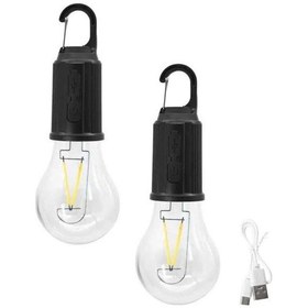 Resim Ucuztekno 3 Farklı Mod Led'li Şarjlı Asma Kancalı Kamp Lambası Taşınabilir Ampul Renkli 