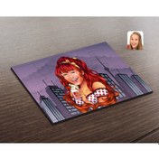 Resim Kişiye Özel Kadın Karikatürlü Ahşap Puzzle-54 