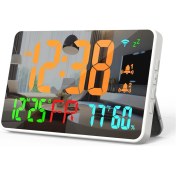 Resim Skyeyyt Tuya Wifi LED Saat Takvimi Akıllı Termometre Higometre Kozmetik Ayna Ev Ofis Için Çok Fonksiyon Saati (Yurt Dışından) 