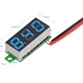 Resim Wozlo 0.28'' Inch Dc 0-100V Mini Digital Voltmetre 3 Kablolu - Mavi Led 