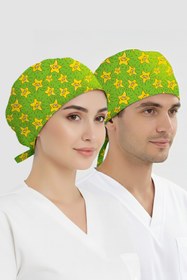 Resim ÇİZGİ MEDİKAL Neşeli Yıldızlar Desenli Bone (Cotton Likra Kumaş) 
