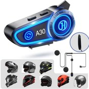 Resim Blic A30 2x Eşleşmeli Intercom Işıklı Motosiklet Için Kask Kulaklık 