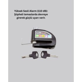 Resim Ronanna Titreşim Sensörlü Alarm Disk Kilidi Motosiklet Scooter Bisiklet 