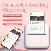 Resim 1 Adet/2 Adet, Kompakt ve Taşınabilir Kablosuz Mini Yazıcı - Fotoğraf, Etiket, Fiş Basabilir, IOS ve Android Uyumlu 