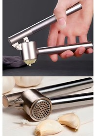 Resim Sarımsak Ezici Konics Yuvarlak Paslanmaz Çelik Sarımsak Ezme Aparatı Sarımsak Presi 