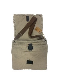 Resim Old Cotton Cargo Vintage Salaş Orta Boy Unisex Günlük Çapraz Postacı Tablet Çantası M 32 Cm X 27 Cm Bej 