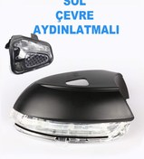 Resim Volkswagen Jetta 2012 - 2018 Ayna Sinyali Sol Şoför tarafı Çevre Aydınlatmalı - 3C8949101E 
