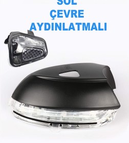 Resim Volkswagen Jetta 2012 - 2018 Ayna Sinyali Sol Şoför tarafı Çevre Aydınlatmalı - 3C8949101E 