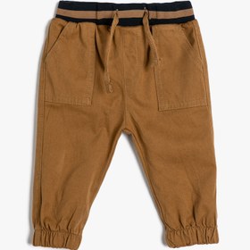 Resim Erkek Bebek Jogger Pantolon Cep Detaylı Beli Lastikli Pamuklu 