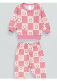 Resim Breeze Kız Bebek Desenli Pamuklu Pijama Takım-15340 Pembe 
