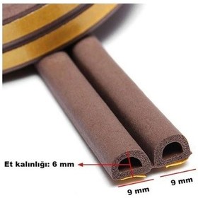 Resim Contacall Bondit 2'li Kauçuk Kapı Ve Pencere İzolasyon Bandı/fitili Çiftli 100x2 200 Metre Kahve Renk 