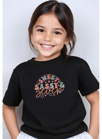 Resim Fyk Kids Kız Çocuk Sweat Sassy Baskılı Tişört Siyah 