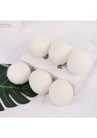 Resim Çamaşır Kurutma Topu 3 Adet %100 Doğal Merinos Koyun Yünü Küçük 0-25 Çap Çamaşır Kurutma Topu Renkli 