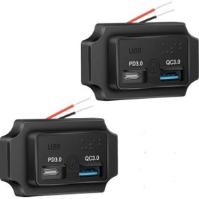 Resim Hasyılmaz Type-C USB 2 Portlu Araç Şarj Soketi Adaptörü 12V-24V (Model 2) 