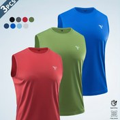 Resim 3 adet Erkek Atletik Tank Top - Nefes Alabilir, Hızlı Kuruyan Polyester Örgü, Koşu, Bisiklet, Balıkçılık, Basketbol ve Açık Hava Aktiviteleri için Yumuşak ve Rahat - Düz Renkler, Yaz Hazır, Yürüyüş Ekipmanı | Nefes Alabilir Tank Toplar | Dayanıklı Kumaş 