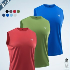 Resim 3 adet Erkek Atletik Tank Top - Nefes Alabilen Hızlı Kuruyan Polyester, Tek Renkli Yürüyüş, Koşu, Bisiklet, Balıkçılık ve Basketbol için - Nem Çekme, Yumuşak Rahat Uygunluk, Nefes Alabilen Giyim | Nem Çekme Kumaşı | Rahat Uygunluk, Örgü 