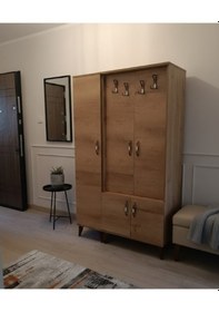 Resim Zerkaconcept Belin 3 Kapaklı Portmanto Vestiyer Ayakkabılık Dolap Çam - M1 Çam 