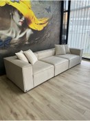 Resim DREAM GARDEN Erduran Mobilya Angelo 3 Modül Modüler Koltuk Üçlü Kanepe Babyface Kumaş Beyaz 