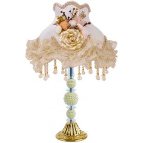 Resim Çiçek Dekorlu Abajur Gold Beyaz Klasik Yatak odası Model ab2481 Diğer 