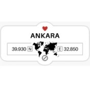 Resim Tsc Ankara 2 Gps Harita Sticker Oto Araba Yapıştırma 17 cm 
