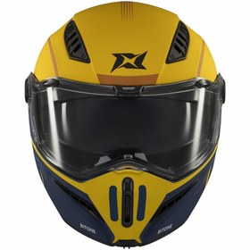 Resim Axxis Ghostfighter Sv Bitone C13 Yellow Motosiklet Çene Açılır Kask Sarı Siyah 