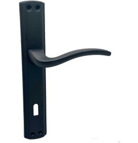 Resim Trim Mat Siyah Lüx Aynalı Oda Kapı Kolu 1 Takım 