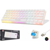 Resim Hadron G508B Kablolu Oyuncu Mini Klavye Mekanik Blue Switch Rgb Q Beyaz 