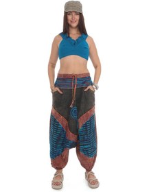 Resim Hint Otantik Yıkamalı Taşlanmış Patchwork Unisex Şalvar Pantolon-9188 Açık Kahve Açık Kahverengi 