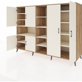 Resim Kronos Dolap 13 Raflı 6 Kapaklı 220x59x163 Çam-aytaşı Çam-aytaşı 