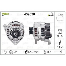 Resim VALEO 439338 ALTERNATÖR 14V 90A A3 A4 A6 PASSAT 1.8T 2.0 