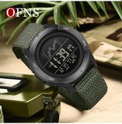 Resim Gaojunshop01 Ofns Erkek Askeri Yeşil Dijital Saat Haftalık Takvim Işık Alarm Kronometre Suya Dayanıklı Spor Diğer 