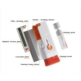 Resim 7 In 1 Geçici Park Için Numaratör Temizlik Kiti Açil Durum Kurtarma Aleti 