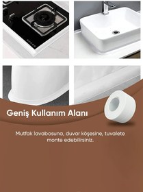 Resim Factorial 3.2m Banyo Küvet Mutfak Lavabo Su Sızdırmaz Bant Su Geçirmez Sızdırmazlık Beyaz Bant Kenar Bandı 