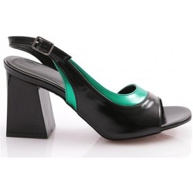 Resim Dgn 834-23y Kadin Kalin Bantli Topuklu Sandalet 834-1922-R12454 Yeşil 