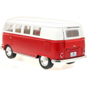 Resim craftivio 1:32 Ölçek Metal Çek Bırak Nostaljik Volkswagen T1 Minibüs Vosvos Oyuncak Araba - Kırmızı (13 cm) 