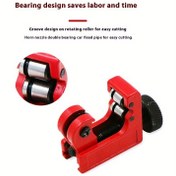 Resim 3-22mm Ağır Hizmet Tipi Kırmızı Boru Kesici - Paslanmaz Çelik Ratchetli Bakır/PVC/Alüminyum Borular için Kaydırmaz Ergonomik Saplı (Pas Önleyici Oksit Kaplama) 