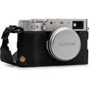 Resim MegaGear Fujifilm X100v Tek Dip Hakiki Deri Fotoğraf Makinesi Kılıfı - Siyah 