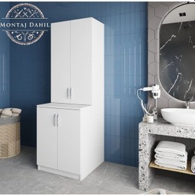 Resim Aspen Çamaşır Ve Kurutma Makinesi Dolabı Banyo Dolabı Beyaz Beyaz 