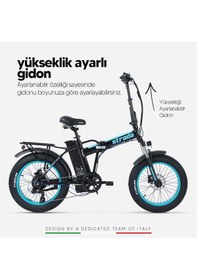Resim Strada Cycles E-bro HD Fat Bike Katlanabilir 20 Jant Elektrikli Bisiklet 