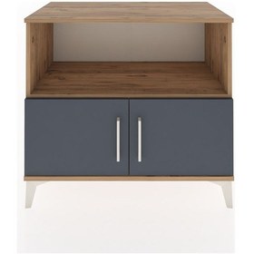 Resim Hyperion Şifonyer Tek Raflı 2 Kapaklı 88x44x80 Çam-antrasit Çam 