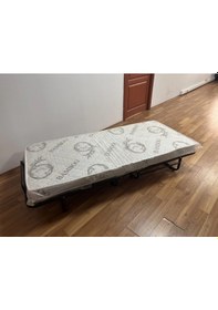 Resim Bademli Mobilya Metal Katlanır Karyola + Yatak 90x190 Tekerlekli 
