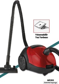 Resim GoldMaster Micro Siyah 2,5 Litre Kapasiteli Yıkanabilir Toz Torbalı 5 Yıl Garantili Elektrikli Süpürge 