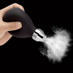 Resim 1 adet Siyah Silikon Talk Tozu Sprey Şişesi - Kolay Toz Dağıtımı için Yeniden Kullanılabilir, Doldurulabilir Saç Salonu Stilist Aracı, PVC'siz, Profesyonel veya Ev Kullanımı için Kompakt Tasarım 