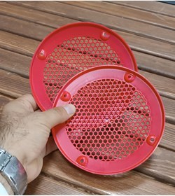 Resim 13cm Hoparlör ve Midrange Koruma Kapağı Kırmızı Plastik 1takım (2adet) 