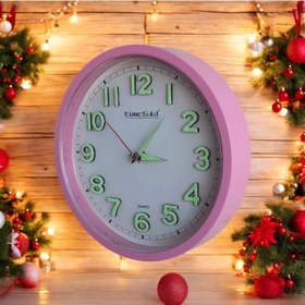 Resim Fosforlu 3d Kabartma Rakam Kız Çocuk Odası Mini Duvar Saati 22 Cm Pembe 