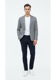 Resim Plus Scorpion Erkek Esnek Kumaş Slim Fit Blazer Ceket Günlük & Ofis Şıklığı Füme 