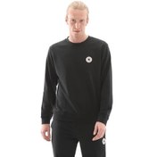 Resim Converse Go-To Standard-Fıt Chuck Taylor Patch Crew Sweatshirt Siyah 
