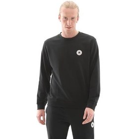Resim Converse Go-To Standard-Fıt Chuck Taylor Patch Crew Sweatshirt Siyah 